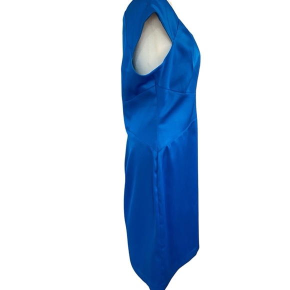 Signature London Style Sheath Dress Size 12 Aqua Blue Wedding Guest Cocktail - Picture 5 of 8